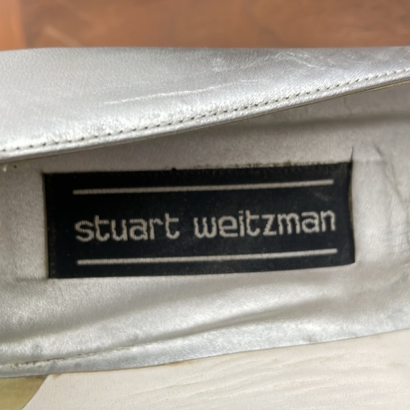 Vintage Stuart Weitzman classic silver leather pumps marked size 8.5 - Picture 2 of 9